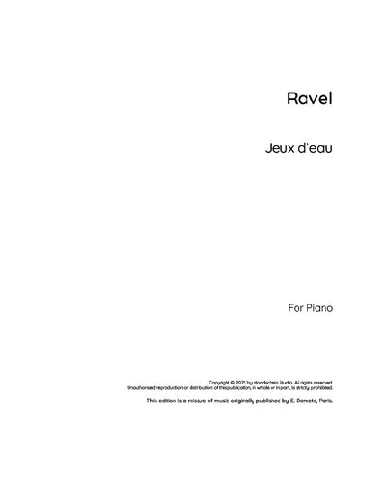 Ravel - Jeux d'eau (PDF Sheet Music / Digital Download)