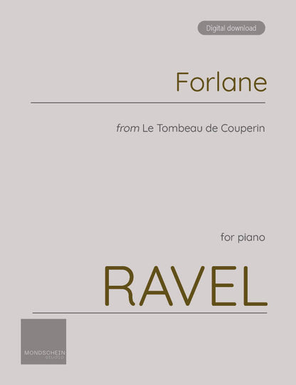 Ravel - Forlane from Le Tombeau de Couperin (PDF Sheet Music / Digital Download)