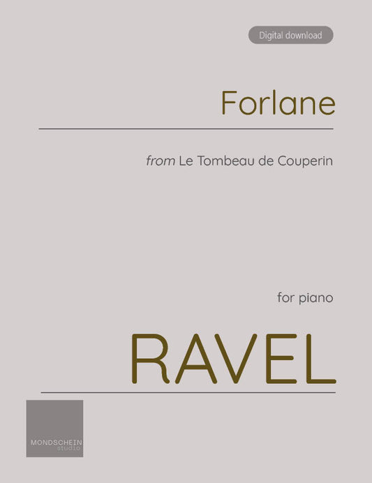 Ravel - Forlane from Le Tombeau de Couperin (PDF Sheet Music / Digital Download)