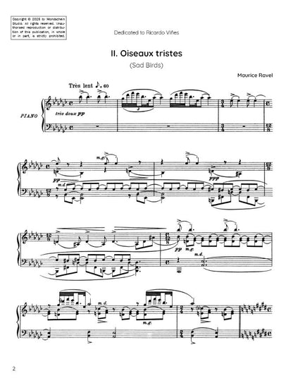 Ravel - Oiseaux tristes, No. 2 from Miroirs (PDF Sheet Music / Digital Download)