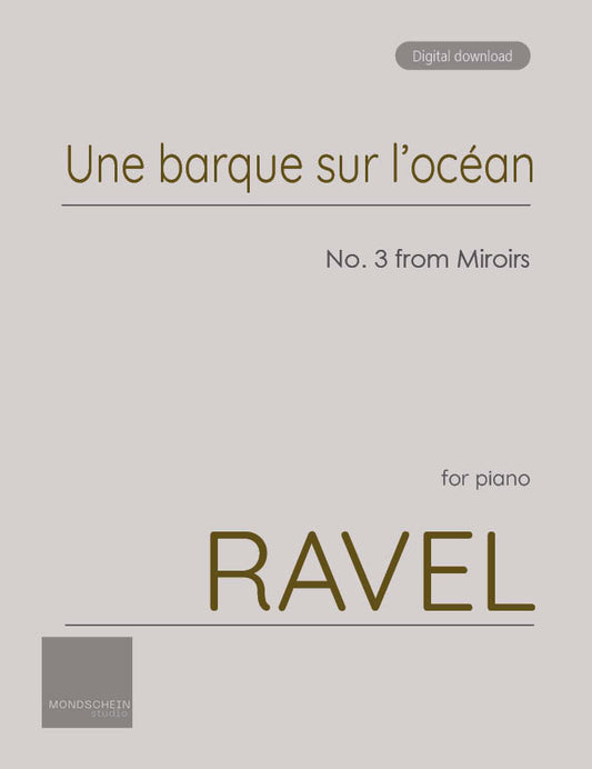 Ravel - Une barque sur l’océan, No. 3 from Miroirs (PDF Sheet Music / Digital Download)