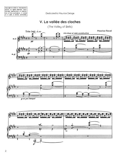 Ravel - La vallée des cloches, No. 5 from Miroirs (PDF Sheet Music / Digital Download)