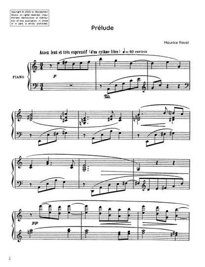 Ravel - Prélude (PDF Sheet Music / Digital Download)