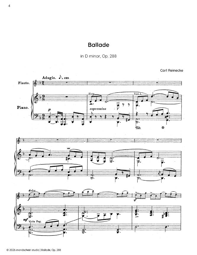 Reinecke - Ballade, Op. 288 (PDF Sheet Music / Digital Download)