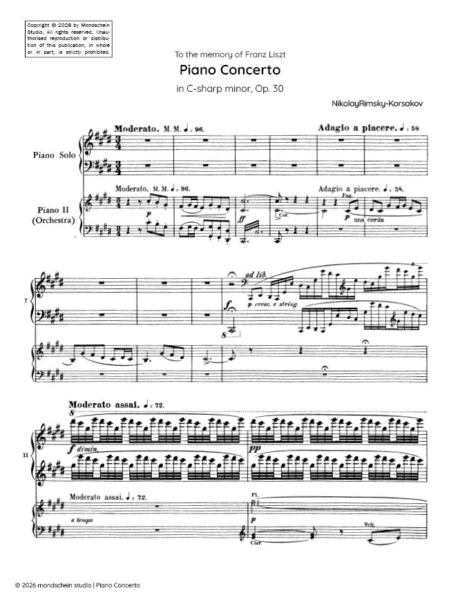 Rimsky-Korsakov - Piano Concerto, Op. 30 (PDF Sheet Music / Digital Download)