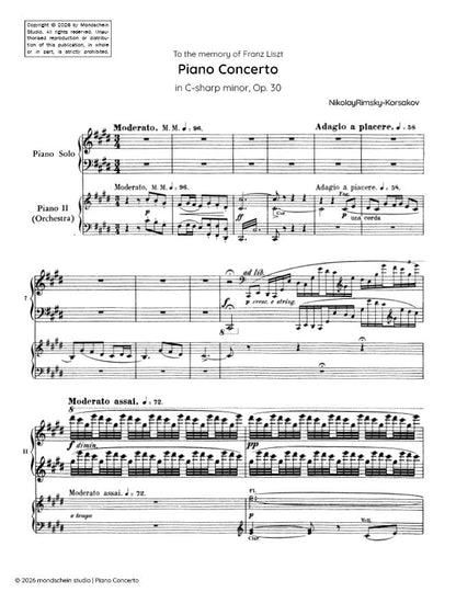 Rimsky-Korsakov - Piano Concerto, Op. 30 (PDF Sheet Music / Digital Download)