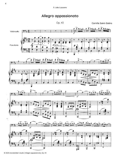 Saint-Saëns - Allegro appassionato, Op. 43 (PDF Sheet Music / Digital Download)