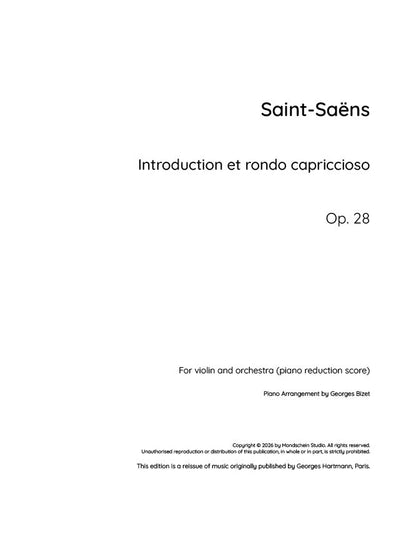 Saint-Saëns - Introduction et rondo capriccioso, Op. 28 (PDF Sheet Music / Digital Download)