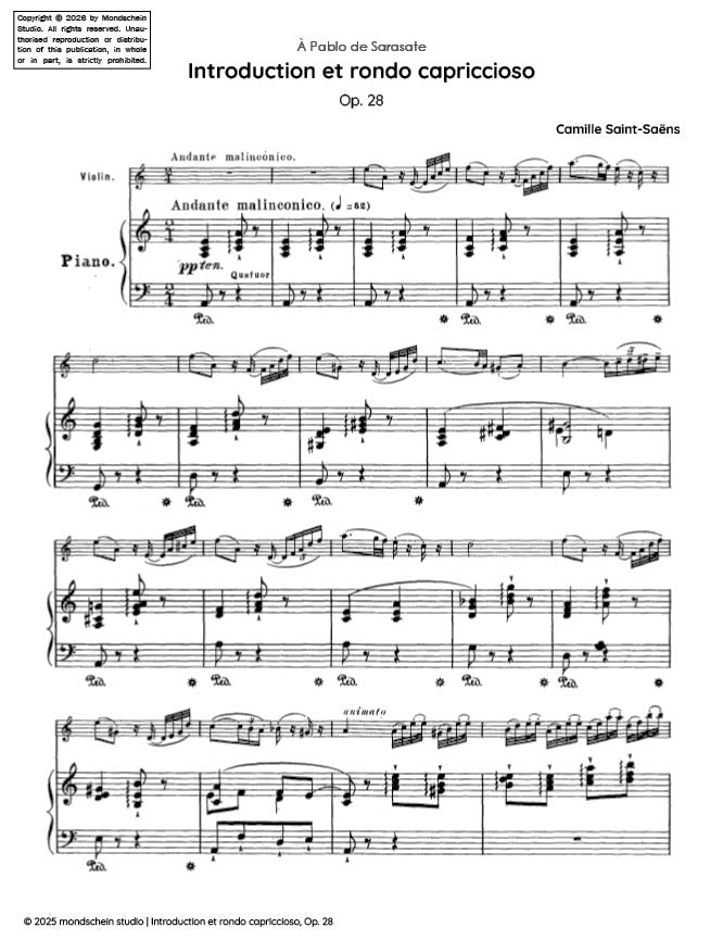 Saint-Saëns - Introduction et rondo capriccioso, Op. 28 (PDF Sheet Music / Digital Download)