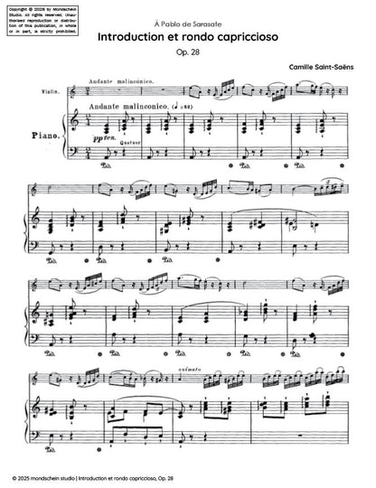 Saint-Saëns - Introduction et rondo capriccioso, Op. 28 (PDF Sheet Music / Digital Download)