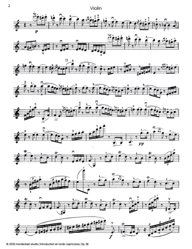 Saint-Saëns - Introduction et rondo capriccioso, Op. 28 (PDF Sheet Music / Digital Download)