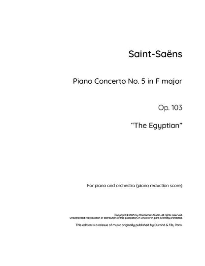 Saint-Saëns - Piano Concerto No. 5 in F major, Op. 103 (PDF Sheet Music / Digital Download)