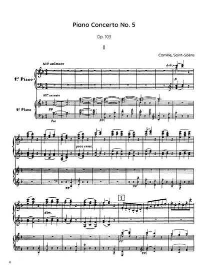 Saint-Saëns - Piano Concerto No. 5 in F major, Op. 103 (PDF Sheet Music / Digital Download)
