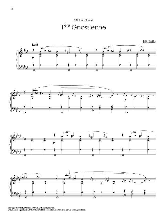 Satie - Gnossienne No. 1 (PDF Digital Download)