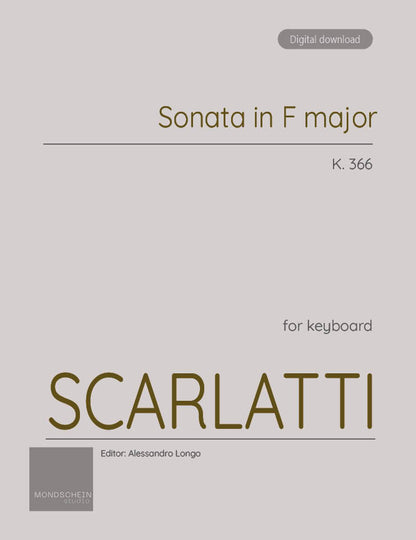 Scarlatti - Sonata in F major, K. 366 (PDF Digital Download)