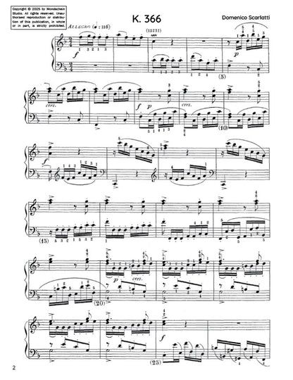 Scarlatti - Sonata in F major, K. 366 (PDF Digital Download)