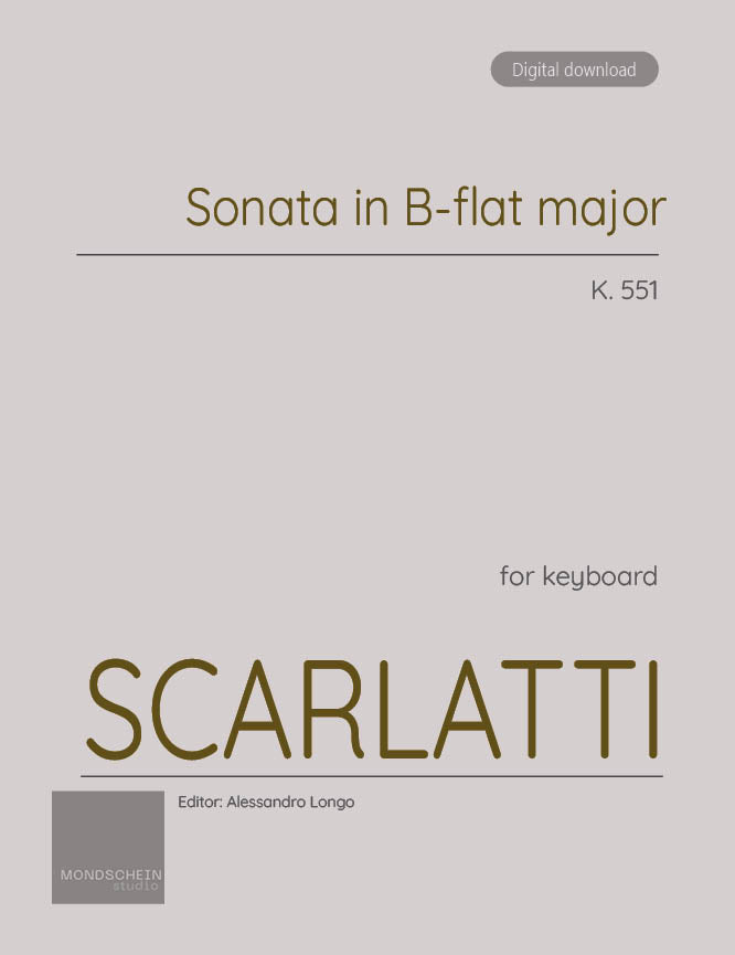 Scarlatti - Sonata in B-flat major, K. 551 (PDF Sheet Music / Digital Download)