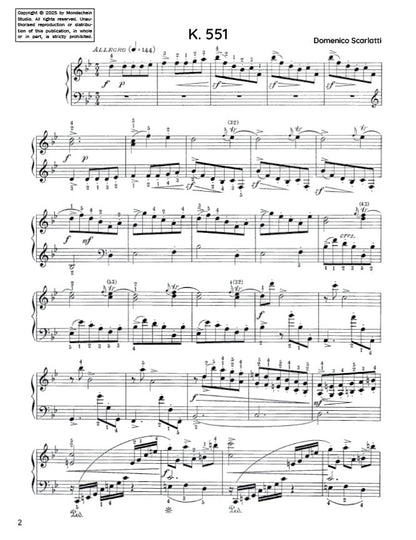 Scarlatti - Sonata in B-flat major, K. 551 (PDF Sheet Music / Digital Download)