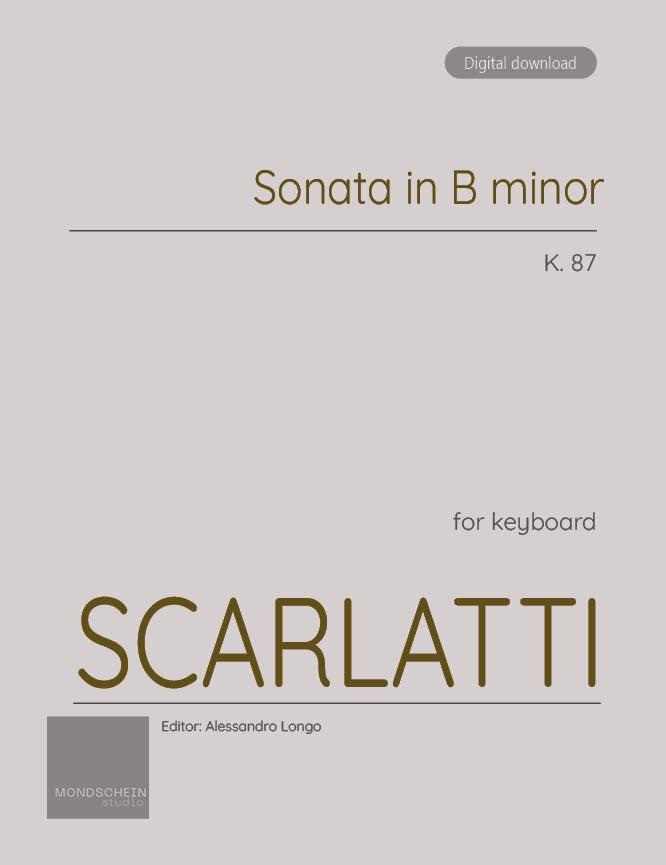 Scarlatti - Sonata in B minor, K. 87 (PDF Sheet Music / Digital Download)