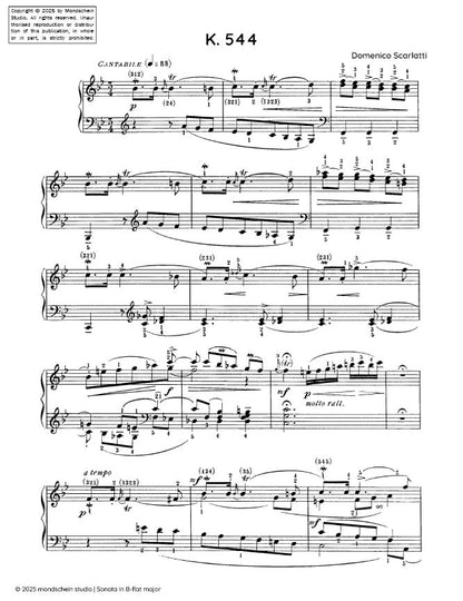 Scarlatti - Sonata in B-flat major, K. 544 (PDF Sheet Music / Digital Download)