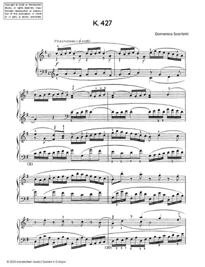Scarlatti - Sonata in G major, K. 427 (PDF Sheet Music / Digital Download)