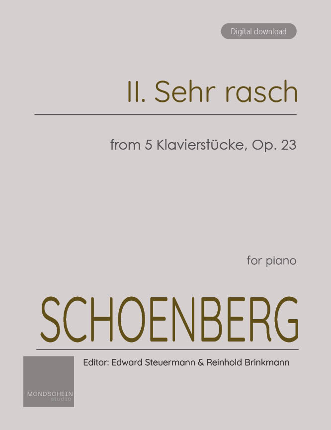 Schoenberg - II. Sehr rasch from 5 Klavierstücke, Op. 23 (PDF Sheet Music / Digital Download)