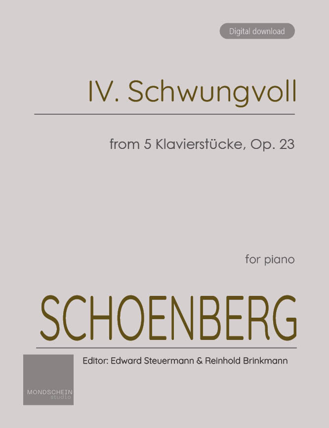 Schoenberg - IV. Schwungvoll from 5 Klavierstücke, Op. 23 (PDF Sheet Music / Digital Download)