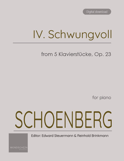 Schoenberg - IV. Schwungvoll from 5 Klavierstücke, Op. 23 (PDF Sheet Music / Digital Download)