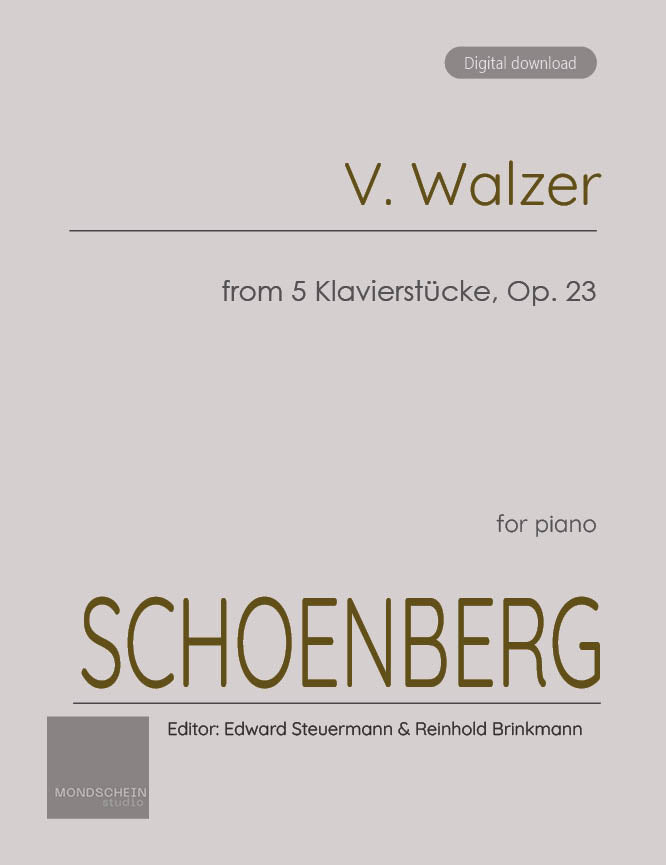 Schoenberg - V. Walzer from 5 Klavierstücke, Op. 23 (PDF Sheet Music / Digital Download)