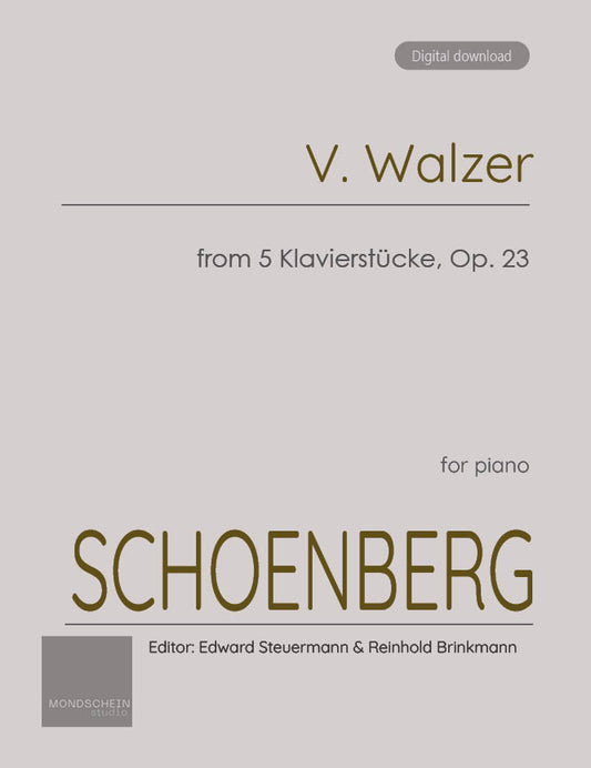 Schoenberg - V. Walzer from 5 Klavierstücke, Op. 23 (PDF Sheet Music / Digital Download)