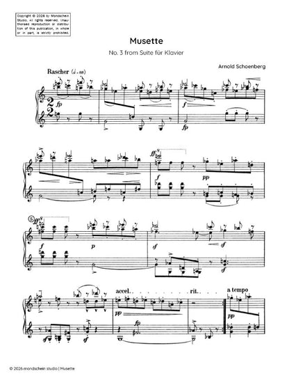 Schoenberg - Musette, No. 3 from Suite für Klavier, Op. 25 (Suite for piano) (PDF Sheet Music / Digital Download)
