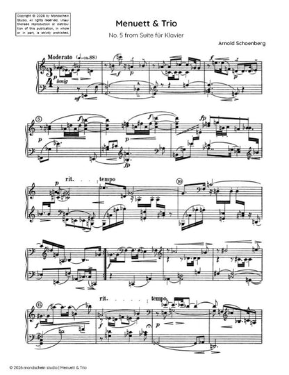 Schoenberg - Menuett & Trio, No. 5 from Suite für Klavier, Op. 25 (Suite for piano) (PDF Sheet Music / Digital Download)