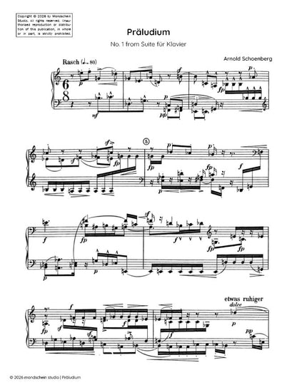 Schoenberg - Präludium, No. 1 from Suite für Klavier, Op. 25 (Suite for piano) (PDF Sheet Music / Digital Download)