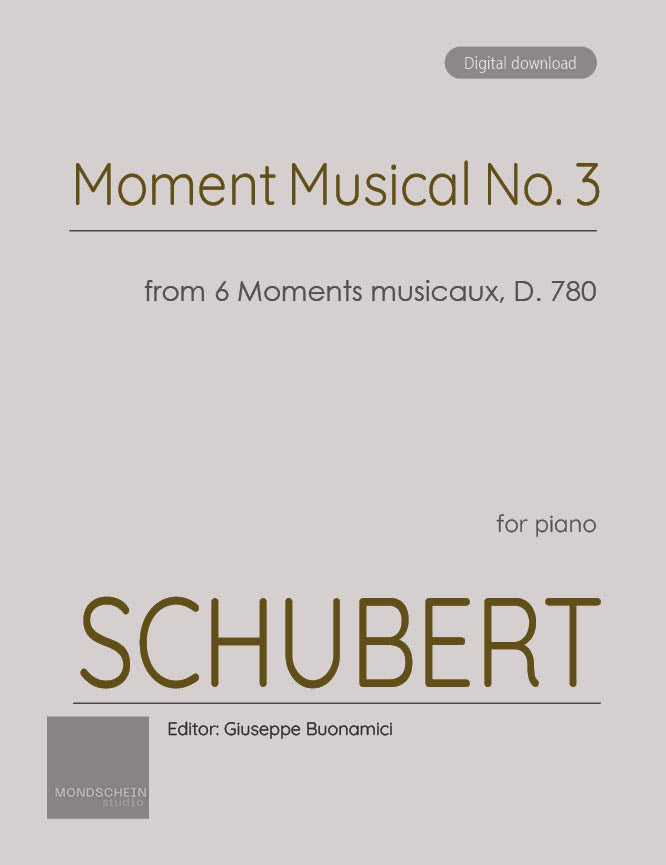 Schubert - Moment Musical No. 3 from 6 Moments Musicaux, D. 780 (PDF Sheet Music / Digital Download)