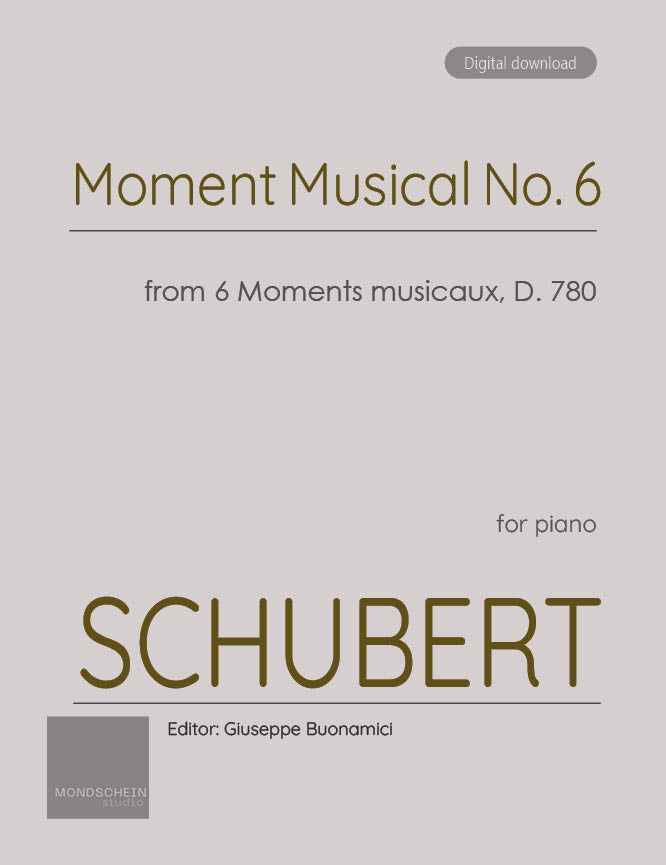 Schubert - Moment Musical No. 6 from 6 Moments Musicaux, D. 780 (PDF Sheet Music / Digital Download)