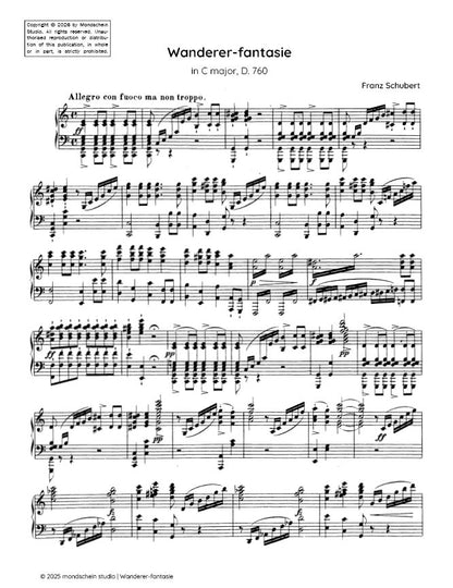 Schubert - Fantaisie Wanderer en ut majeur, D. 760 (Partition PDF / Téléchargement numérique)