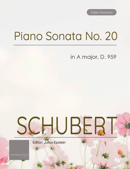 Schubert - Piano Sonata No. 20 in A major, D. 959 (PDF Sheet Music / Digital Download)