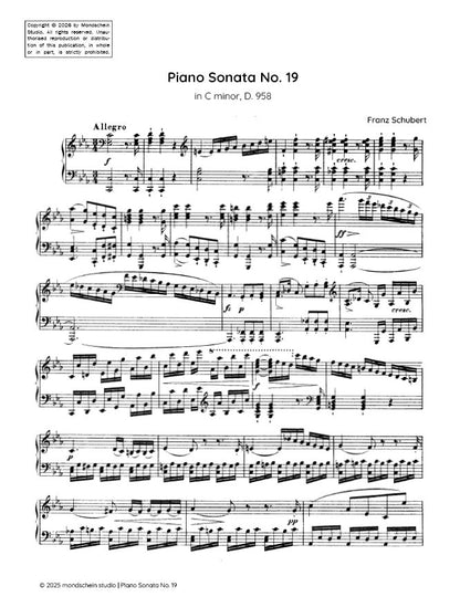 Schubert - Piano Sonata No. 19 in C minor, D. 858 (PDF Sheet Music / Digital Download)