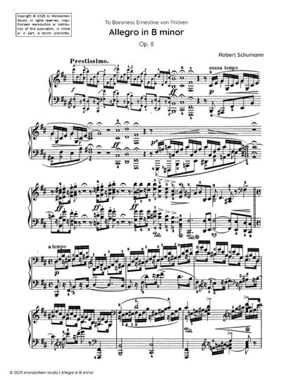 Schumann - Allegro in B minor, Op. 8 (PDF Sheet Music / Digital Download)