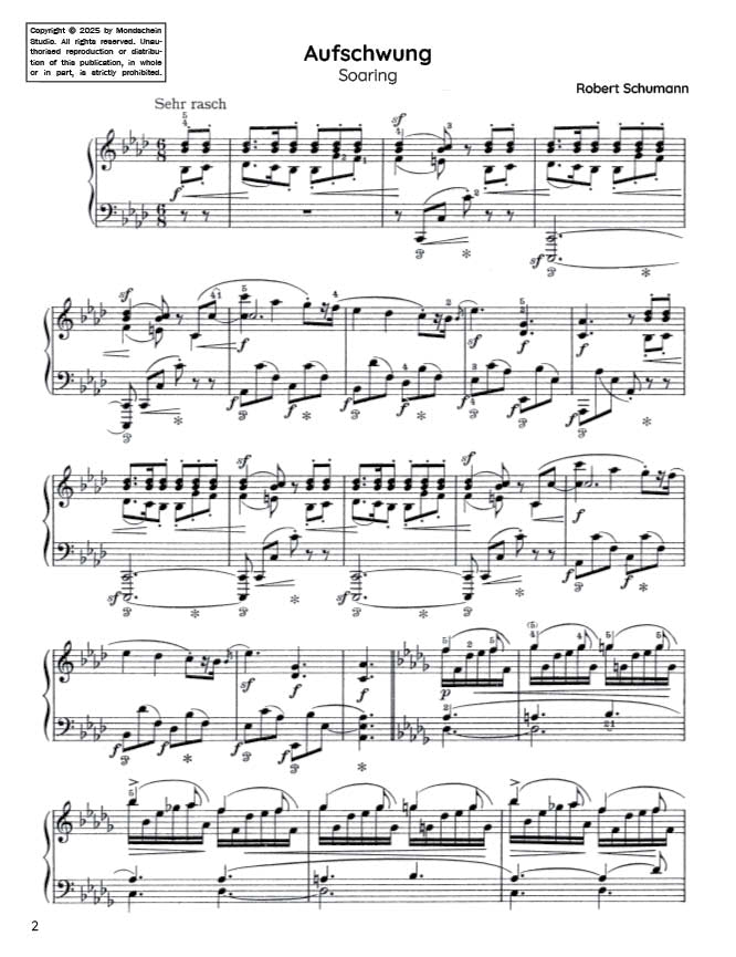 Schumann - Aufschwung (Soaring) from Fantasiestücke, Op. 12 No. 2 (PDF Sheet Music / Digital Download)