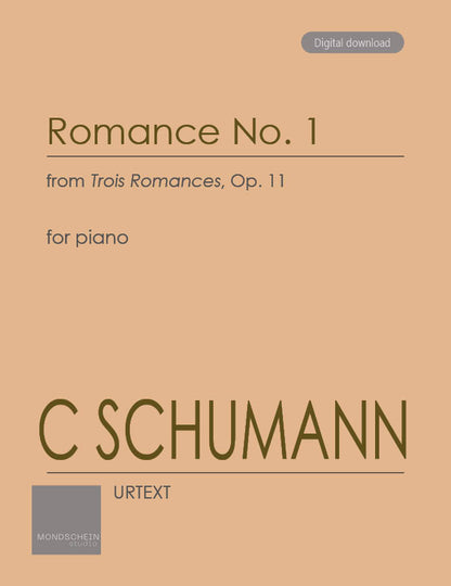 Schumann, C - Romance No. 1 from Trois Romances, Op. 11 (PDF Digital Download | Printed Sheet Music)