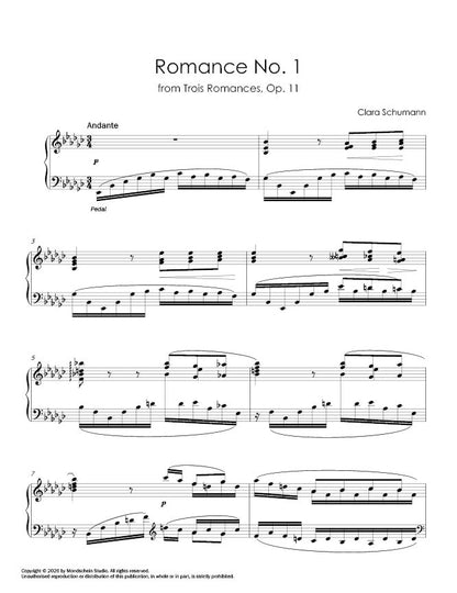 Schumann, C - Romance No. 1 from Trois Romances, Op. 11 (PDF Digital Download | Printed Sheet Music)