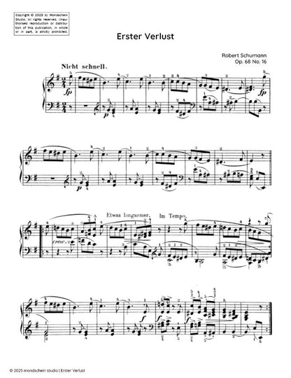 Schumann - Erster Verlust (First loss) No. 16 from Album für die Jugend, Op. 68 (PDF Sheet Music / Digital Download)