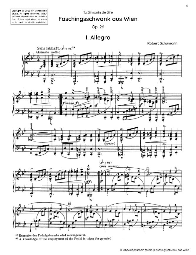 Schumann - Faschingsschwank aus Wien, Op. 26 (Partition PDF / Téléchargement numérique)