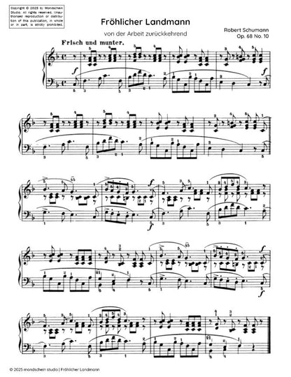 Schumann - Fröhlicher Landmann No. 10 from Album für die Jugend, Op. 68 (PDF Sheet Music / Digital Download)