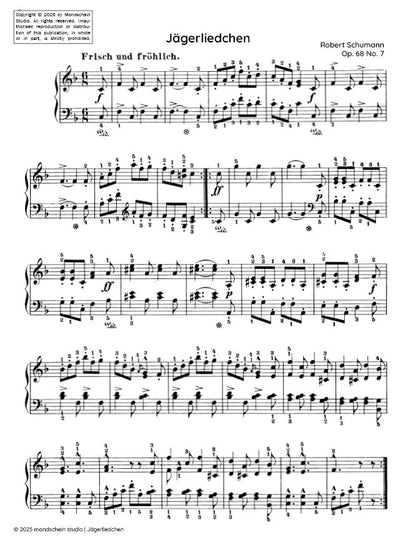 Schumann - Jägerliedchen No. 7 from Album für die Jugend, Op. 68 (PDF Sheet Music / Digital Download)