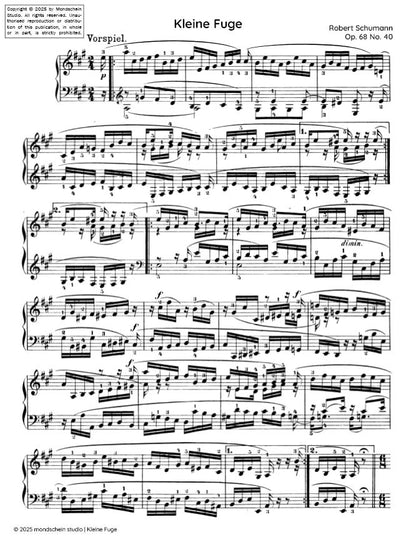 Schumann - Kleine Fuge No. 40 from Album für die Jugend, Op. 68 (PDF Sheet Music / Digital Download)