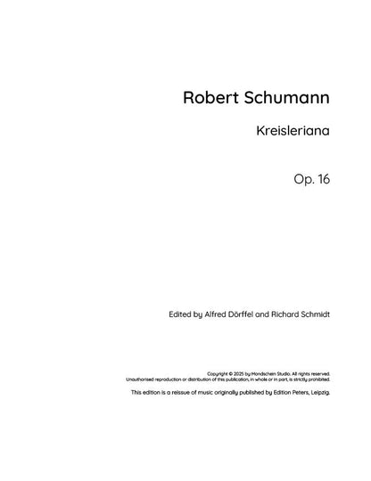 Schumann - Kreisleriana, Op. 16 (PDF Sheet Music / Digital Download)