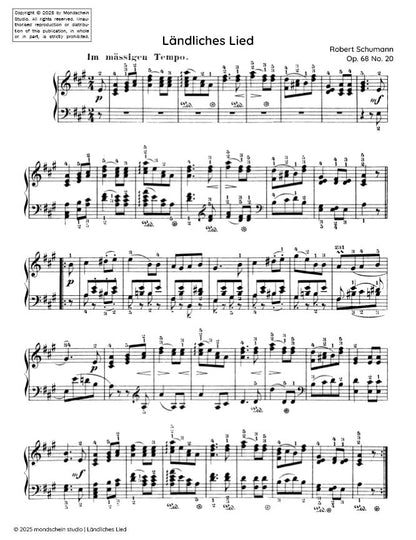 Schumann - Ländliches Lied No. 20 from Album für die Jugend, Op. 68 (PDF Sheet Music / Digital Download)