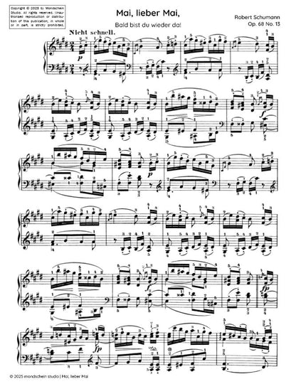 Schumann - Mai, lieber Mai, Bald bist du wieder da! No. 13 from Album für die Jugend, Op. 68 (PDF Sheet Music / Digital Download)